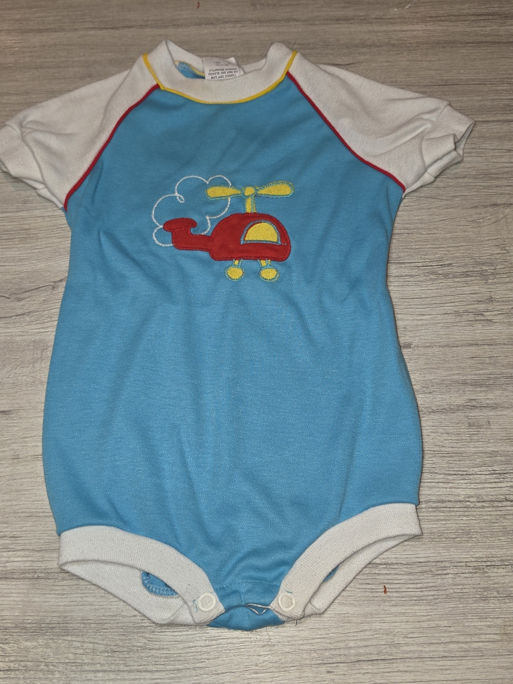 Vintage Toddler Time JC Penny Baby Helicopter Romper Boys Size 12-18 Months A1